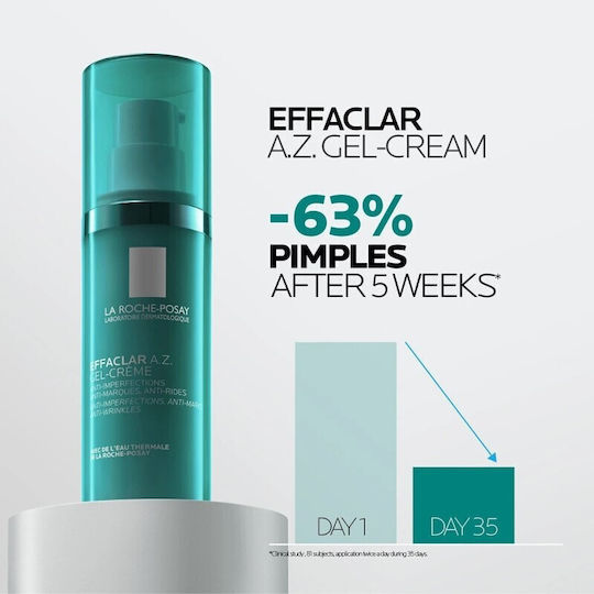 La Roche Posay Effaclar A.Z. Gel-Cream Face with Azelaic, Salicylic & Hyaluronic Acid 40ml