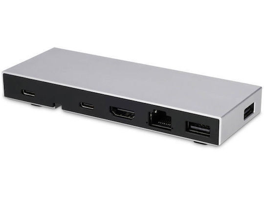 LMP Компактна докинг станция Dock 2 Thunderbolt 4 / USB-C с HDMI PD Ethernet Сребриста