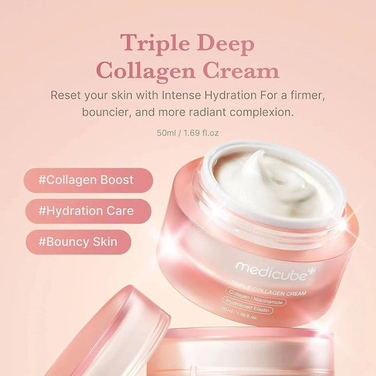 Medicube Triple Collagen Cremă de Față pentru Hidratare și Anti-îmbătrânire cu Colagen 50ml