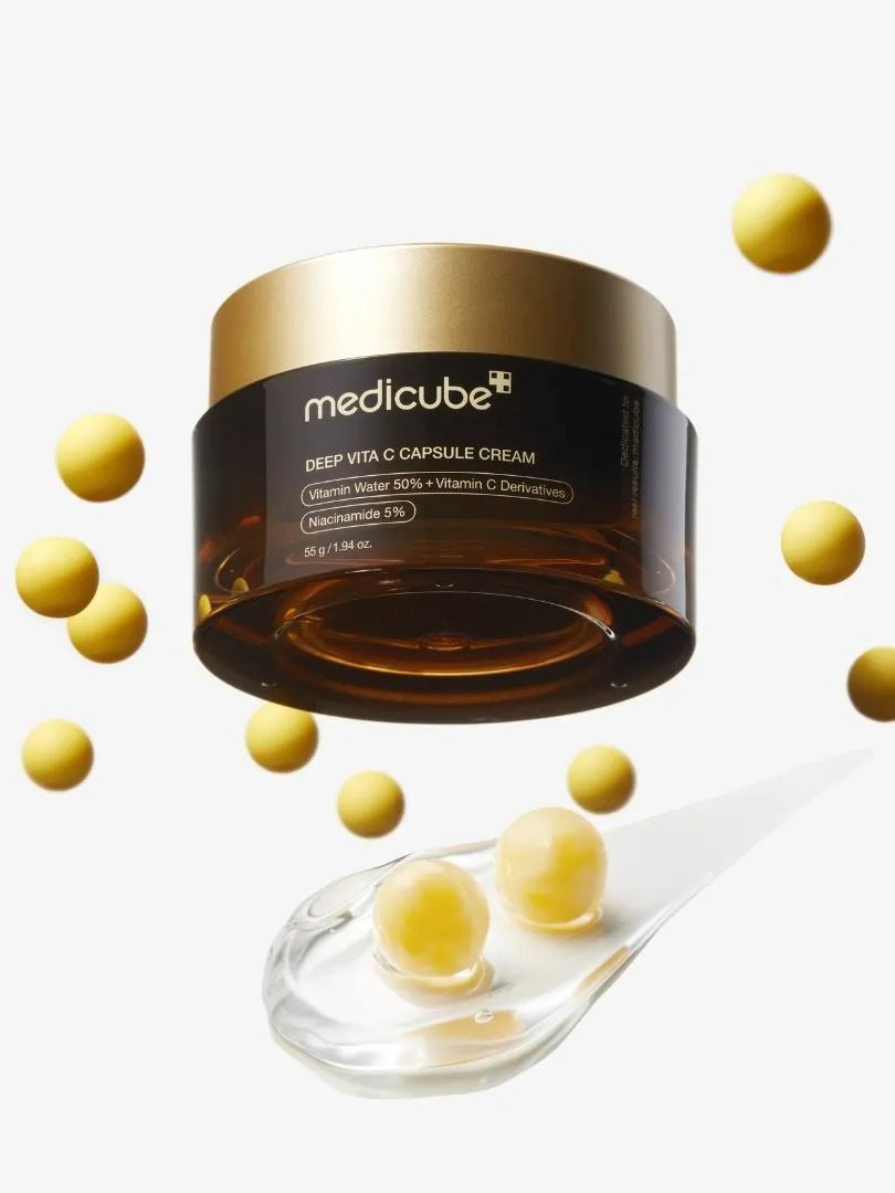 Medicube Deep Vita C Capsule Light 24ωρη Ενυδατική Κρέμα Προσώπου Ημέρας κατά των Πανάδων με Βιταμίνη C & Κολλαγόνο 55gr