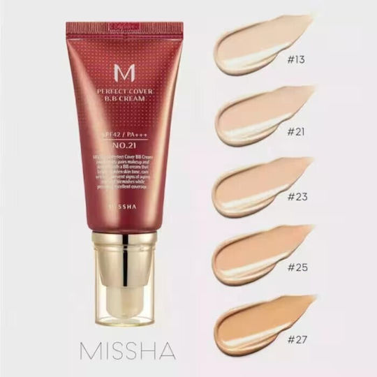 Missha Perfect Cover BB 23 Natural Beige Κρέμα Προσώπου Ημέρας με SPF42 για Ενυδάτωση, Ατέλειες & Λάμψη με Υαλουρονικό Οξύ & Κολλαγόνο 20ml