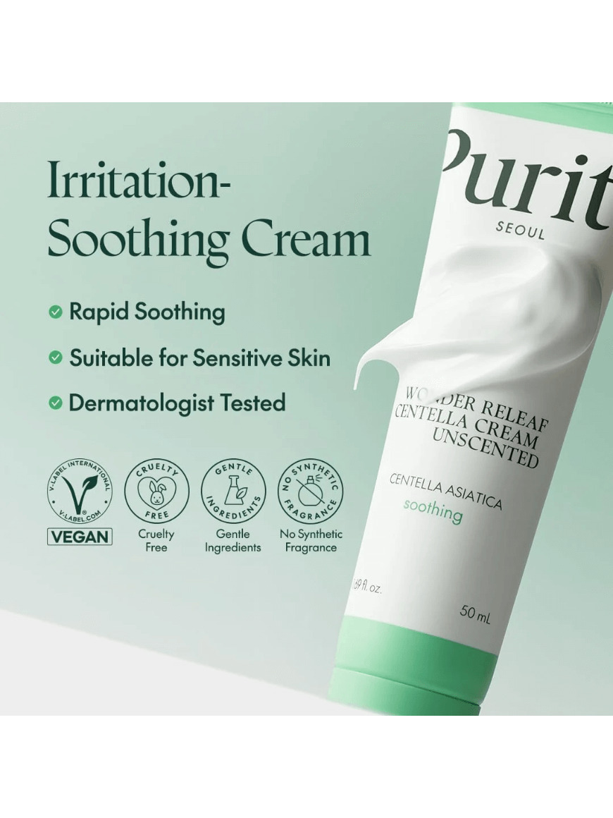 Purito Centella Unscented Recovery Αναπλαστική & Ρυθμιστική Κρέμα Προσώπου με Ceramides & Centella Asiatica 50ml