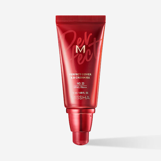 Missha Perfect Cover BB PA+++ 23 Natural Beige Face Day Cream with SPF42 for Moisturizing, Blemishes and Brightening with Hyaluronic Acid and Collagen 50ml