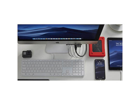 LMP Dock Pro USB-A / USB-C Dockingstationen mit HDMI/DisplayPort 4K und Verbindung 2 Monitore Silber