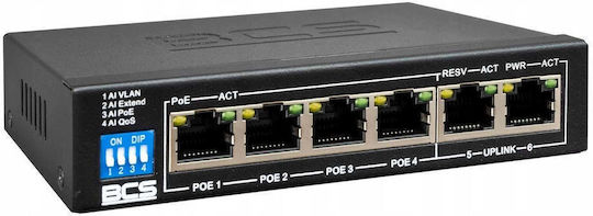 BCS BCS-B-SP04G02G Управляем L2 PoE+ Суич с 6 Гигабитни (1Gbps) Ethernet Порта