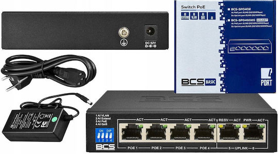 BCS BCS-B-SP04G02G Управляем L2 PoE+ Суич с 6 Гигабитни (1Gbps) Ethernet Порта