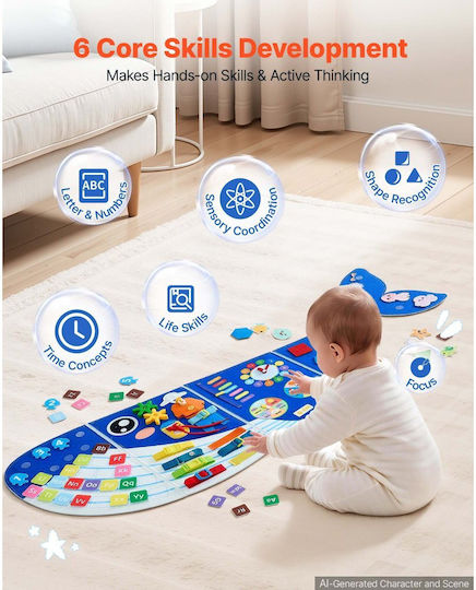 Baby Aktivitätsspielzeug Busy Board 12-in-1 aus Stoff für 12+ Monate