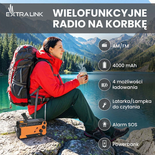Extralink SR-4000 Tischplatte Radio Solar mit USB Orange