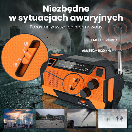 Extralink SR-4000 Tischplatte Radio Solar mit USB Orange