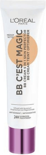 L'Oreal Paris C'est Magic BB 04 Medium 24-часов Дневен Крем за Лице със SPF20 за Хидратация и Против Несъвършенства с Пантенол и Витамин Е 30ml