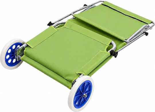 Lean Toys Green Foldable Aluminum Beach Sunbed with Shader