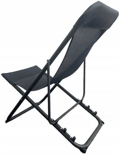 Genway Black Steel Beach Sunbed 52x77x90cm