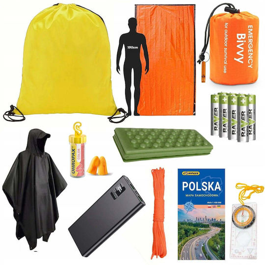 vidaXL Rucsac de Evacuare + Set de Echipament pentru Cort Readypack X2 Sac de Dormit pentru Alimente Readypack X2 Negru