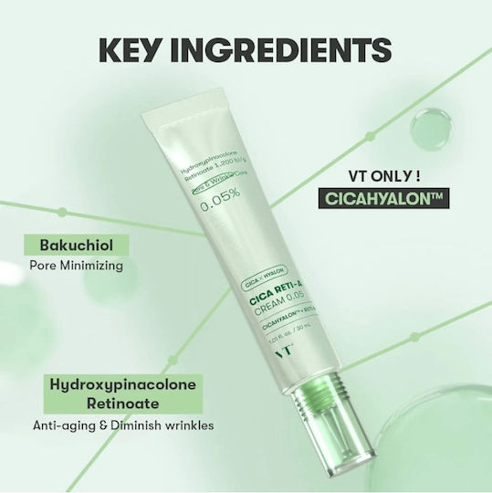 VT Cosmetics Cica Reti-A 0.05 Cream Face Night with Centella Asiatica 30ml