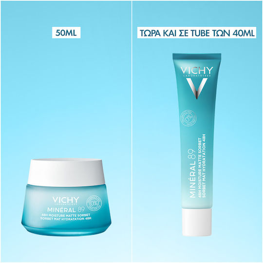 Vichy Mineral 89 Light 48h Moisturizing Face Gel with Hyaluronic Acid 40ml