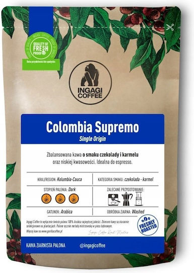 Ingagi Coffee Cafea Espresso Arabica Columbia în Boabe 1 kg