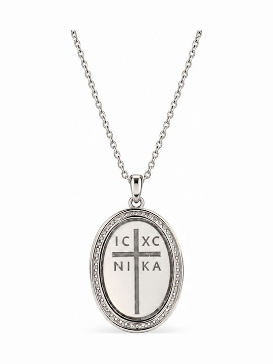 Ulysses Silver Pendant Talisman “Saint Paisios” Two-Tone 925 Silver 14k Gold Plating Chain 925 Rhodium Silver