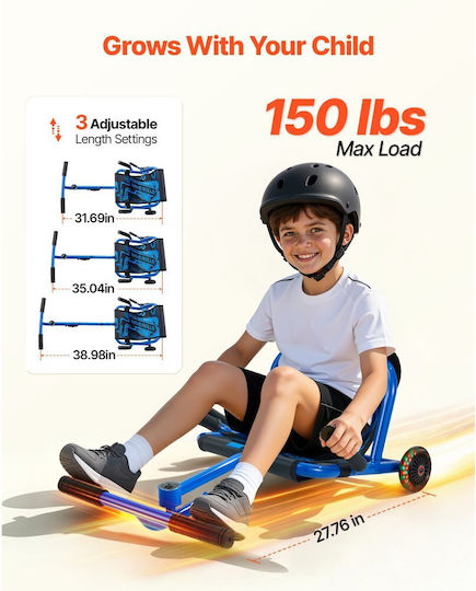 Vevor Kids 3-Wheel Scooter for 4+ Years Blue