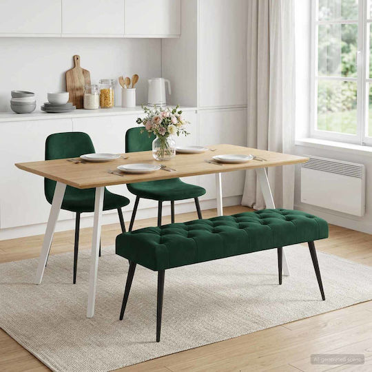 Dining Bench 110x40x46cm Dark Green Dining Bench 110x40x46cm Dark Green