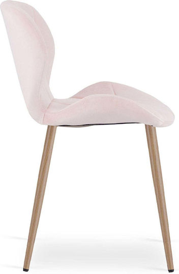 Velvet Dining Chair Light Pink 52x47x46cm