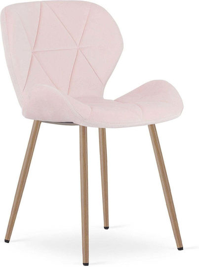 Velvet Dining Chair Light Pink 52x47x46cm
