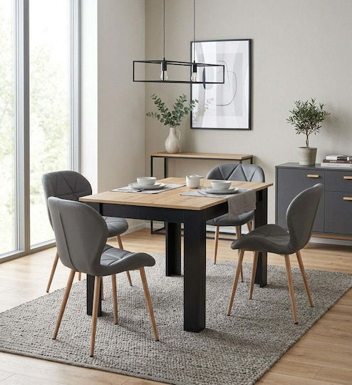 Ess- und Küchenstühle mit Künstliches Leder Gray 52x47x46cm