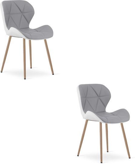 Kitchen Chairs 61x52x41cm 2 Pieces Gray White