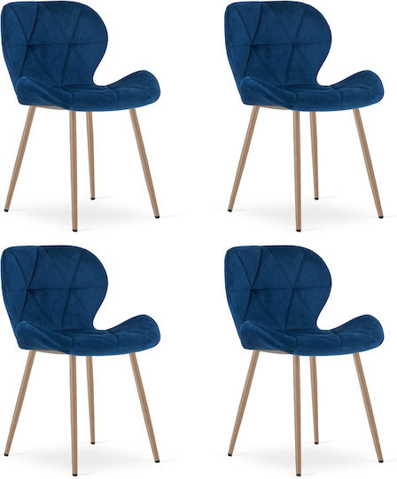 Καρέκλες Τραπεζαρίας 68x52x49εκ. 4τμχ Navy Velvet Καρέκλες Τραπεζαρίας 68x52x49εκ. 4τμχ Navy Velvet