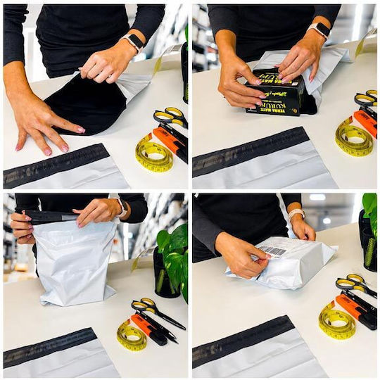 Set Verpackungstaschen Kurier Tasche mit selbstklebender Klappe 50 Stück Weiße 60x80 cm
