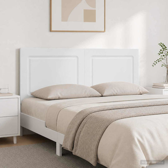 vidaXL Tăblie de pat din lemn alb 140x50cm