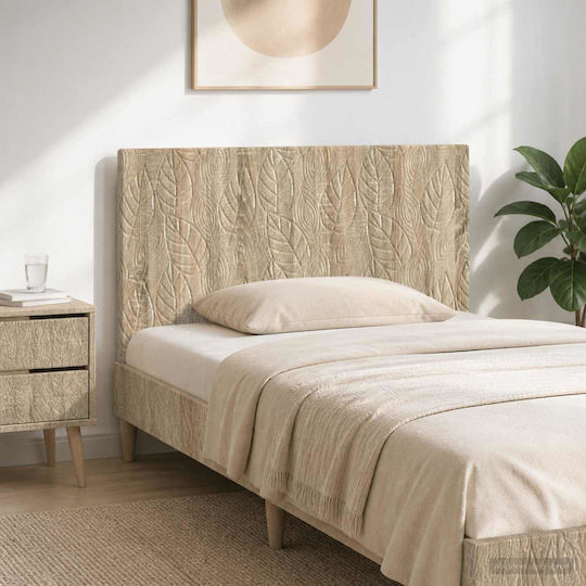 vidaXL Табла за легло Дървена Бежова 100x50cm