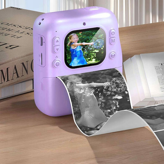 Instant Print Kids Camera 12MP Full HD (1080p) with Thermal Printing Purple