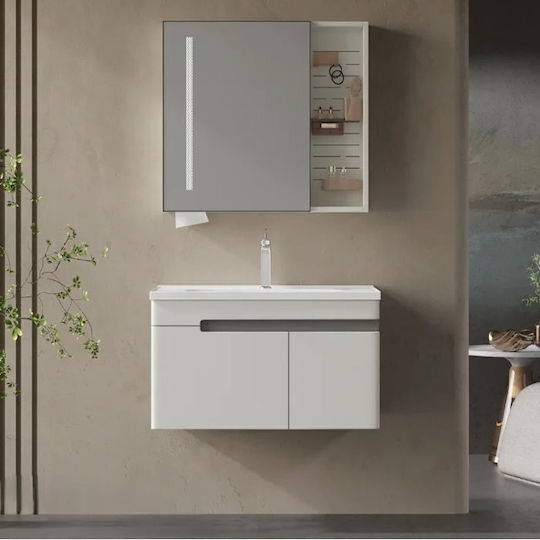 Karag Vanity Unit with Sink & Mirror White