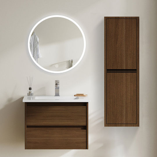 Martin Countertop with Sink & Mirror with Light L60xW50xH130cm Brown