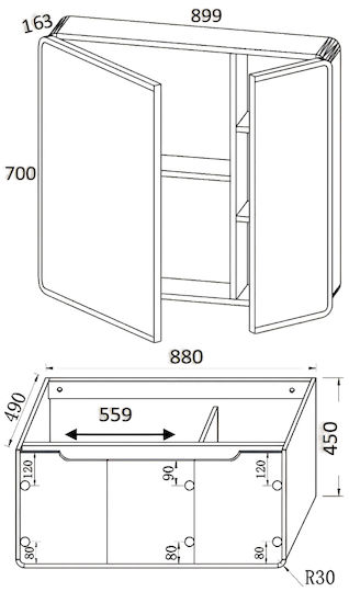 Martin Vanity Unit With Sink & Mirror Soft Lemon