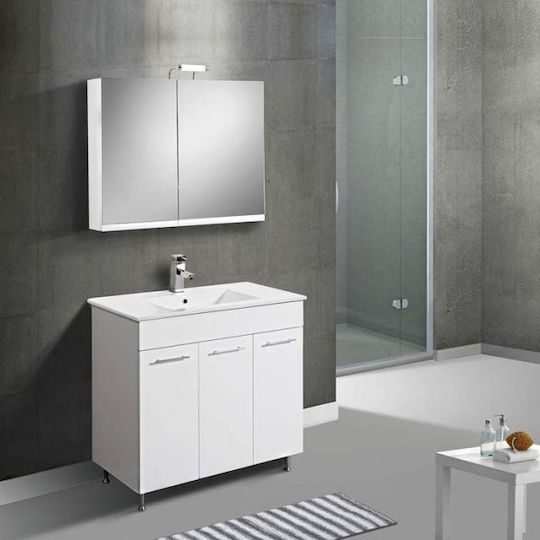 Mabo Apia Blat cu Lavoar Lac Mat L70xW45xH87cm Alb