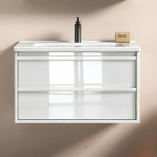 Martin Electra S3BELE080Weiß Badezimmer Waschtisch-Einheit mit Niptira M80xB49xH46cm