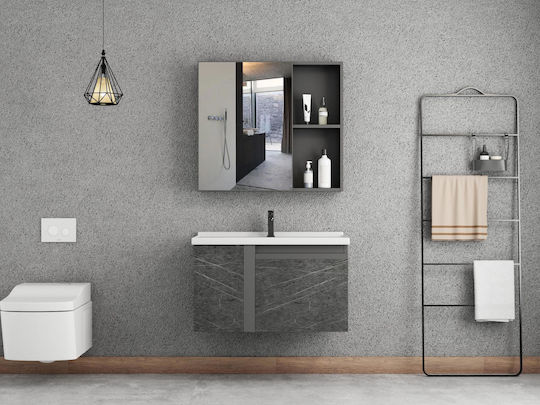 Polihome Countertop with Sink & Mirror Leuko Marmaro