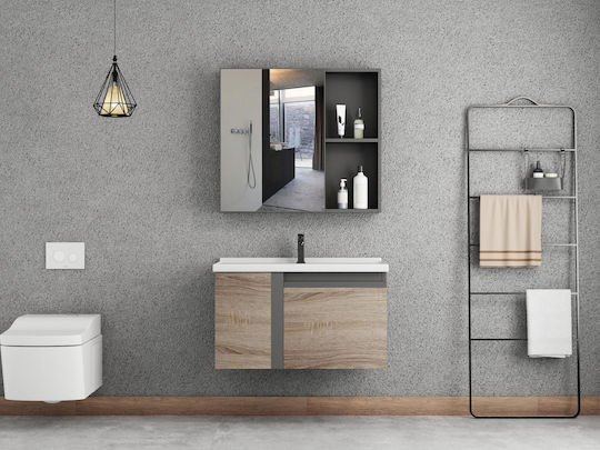 Polihome Countertop with Sink & Mirror Leuko Marmaro