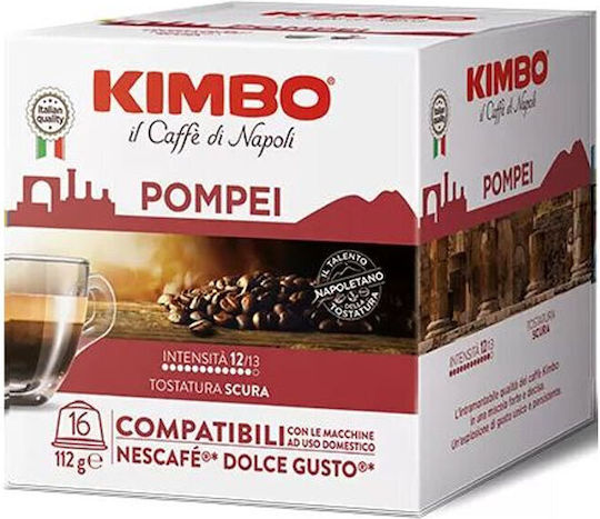 Kimbo Capsules Espresso Pompei Compatible with Machine Dolce Gusto 16caps,tobolek