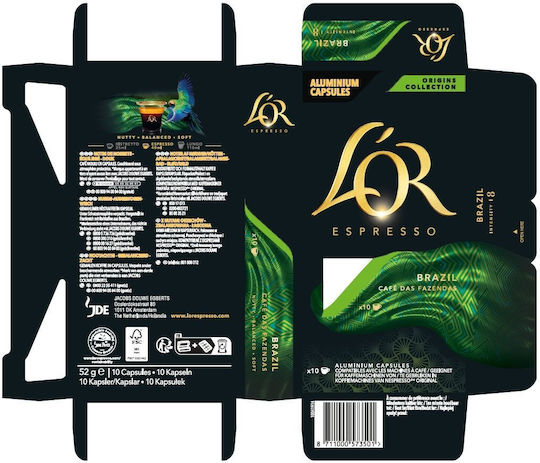 L'Or Espresso Kapseln Karamell Kompatibel mit L'Or Maschine 10 Stück