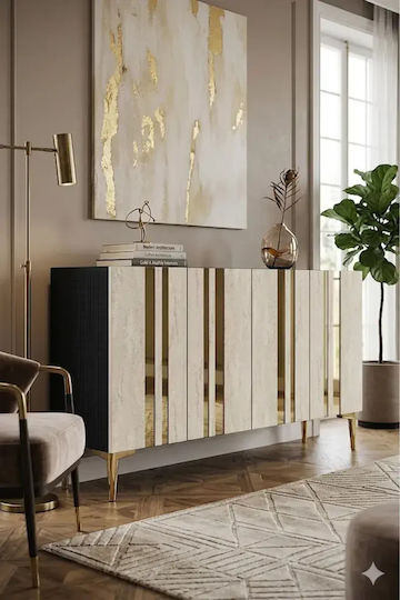Wooden Sideboard Brown 120x30x75cm