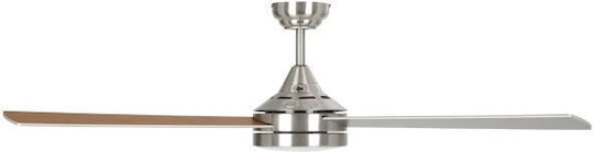 Eglo Sesimbra Ceiling Fan 132cm with Light Fixture Silver