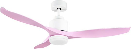 Evivak Figlia Ceiling Fan 130cm With Light Pink / White