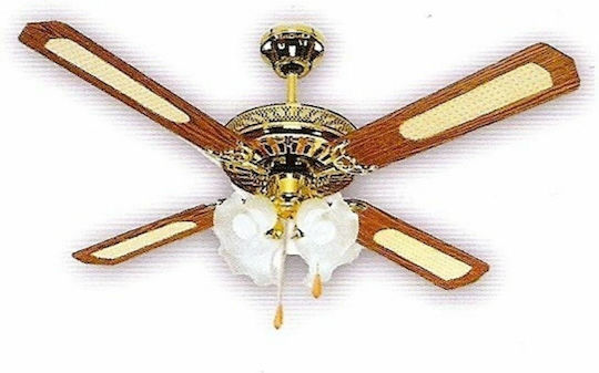 Lineme Deco Deckenventilator 132cm mit Leuchte Bronze / Braun