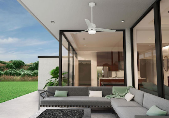 Hunter Seawave Ceiling Fan 132cm With Light Fresh White