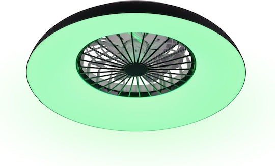 Trio Lighting Svaerholt Затворен Тип Плафон 60см с Осветление Черен