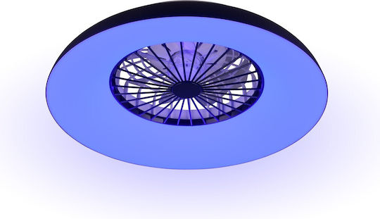 Trio Lighting Svaerholt Затворен Тип Плафон 60см с Осветление Черен