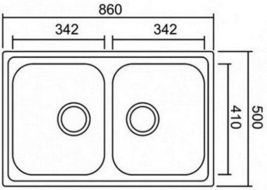 Karag BL-887 Ένθετος Νεροχύτης Inox Σατινέ Μ86xΠ50cm Ασημί