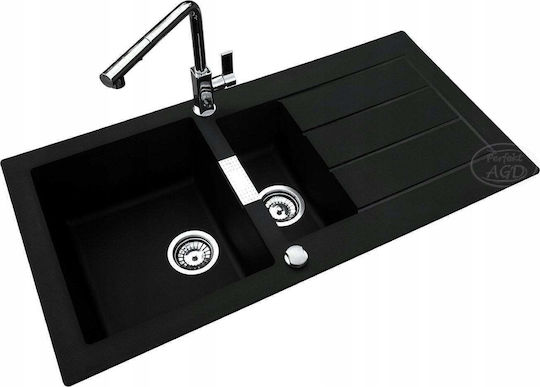 Franke S2d Eingebauter Küchenspüle aus Flüssigem Granit M100xB50cm Graue